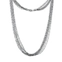 Серебряное женское колье 9-рядное, плетение Сингапур, покрытие родием Цепочка на шею,Колье,Серебро,с вставкой Без вставок,с замком Карабинный,ИТАЛИЯ