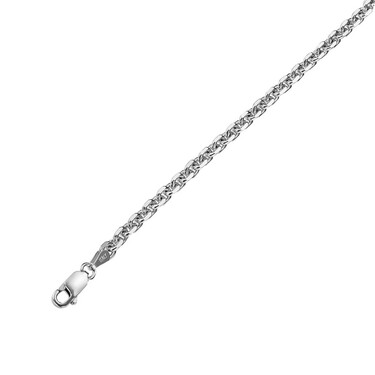 Серебряная цепь, плетение Якорное с гранью, в родии, ширина 4,1 мм