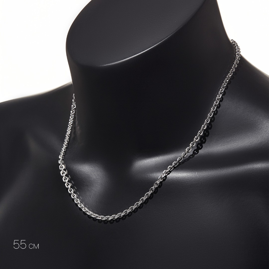 Цепочка на шею,Серебро,с замком Карабинный,ИТАЛИЯ