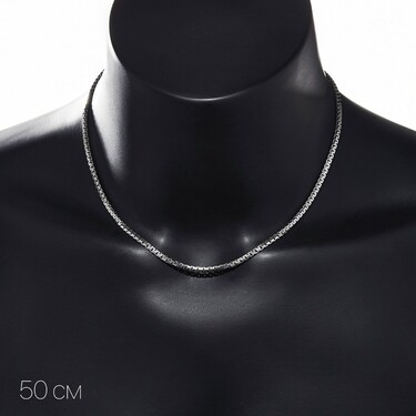 Серебряная цепочка, плетение Сколоченный якорь, ширина 3 мм, родирование