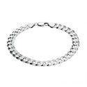 Серебряный мужской браслет, плетение Панцирное, покрытие родием, ширина 7,8 мм Браслет на руку,Серебро,с вставкой Без вставок,с замком Карабинный,ИТАЛИЯ