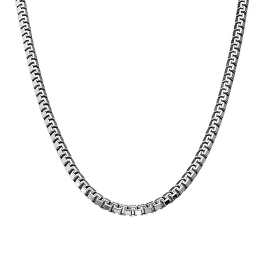 Серебряная мужская цепь, плетение Сколоченный якорь, в родии, ширина 4,5 мм