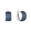 Серьги,Серебро,с вставкой Фианит Синяя цвета,с замком Английский,РОССИЯ