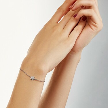 Утонченный серебряный женский браслет 