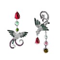 Серьги,Серебро,с вставкой Циркон,Турмалин природный Белая,Зеленая,Розовый,Коричневый,Бирюзовая,Малиновый цвета,с замком Пусет,ГОНКОНГ