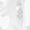 Серьги,Серебро,с вставкой Циркон Белая цвета,с замком Скоба,ГОНКОНГ