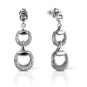 Серьги,Серебро,с вставкой Циркон Белая цвета,с замком Пусет,ГОНКОНГ