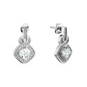 Серьги,Серебро,с вставкой Циркон Белая цвета,с замком Пусет,ГОНКОНГ