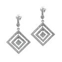 Серьги,Серебро,с вставкой Циркон Белая цвета,с замком Пусет,ГОНКОНГ