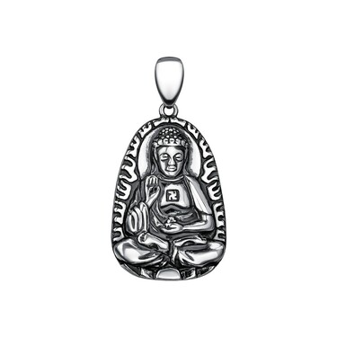 Серебряная подвеска "Будда", чернение