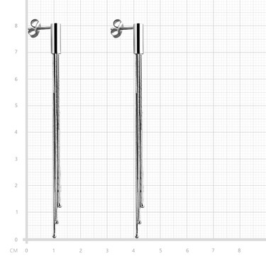 Серебряные серьги прямые,плетение снейк