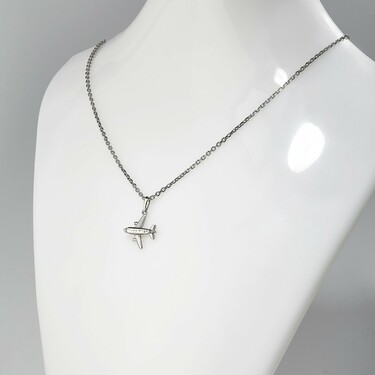 Серебряная подвеска Самолет 