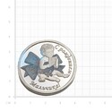 Серебряная сувенирная монета  Сувенир,Талисман,Сувенирная монета,Монета,Сувенир в кошелек,Серебро,с вставкой Эмаль Голубая цвета,РОССИЯ