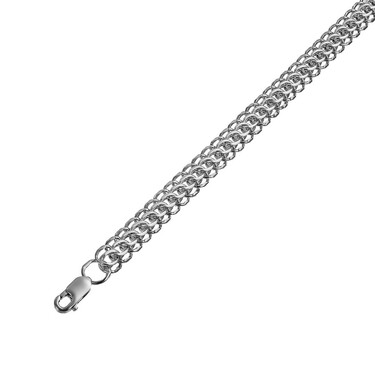 Серебряная цепочка, плетение Питон, ширина 7 мм, родий