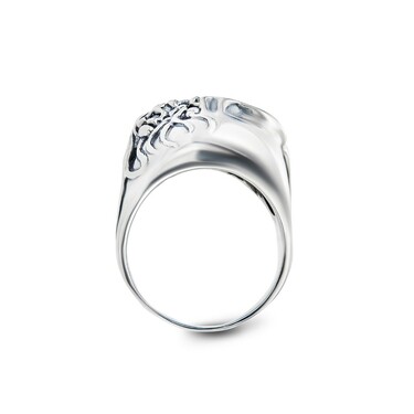 Серебряное байкерское кольцо 