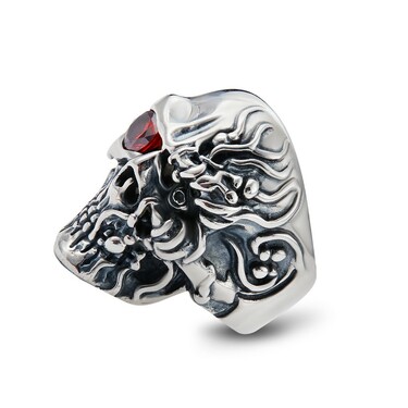 Серебряное байкерское кольцо 