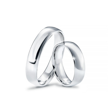 Серебряное обручальное кольцо с комфортной посадкой, ширина 5 мм, покрытие родием