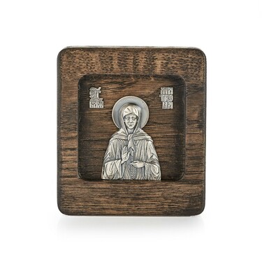 Православная икона Святая Матрона Московская 7х8, оксидирование