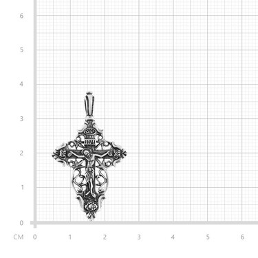 Серебряный ажурный двусторонний крест 