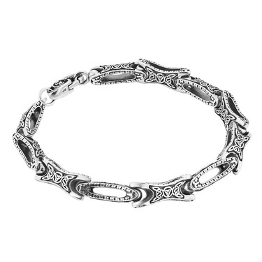 Серебряный литой мужской браслет 