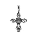 Крест,Подвеска,Оберег,Серебро,с вставкой Фианит Белая цвета,РОССИЯ