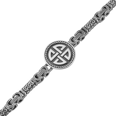 Серебряный литой мужской браслет 