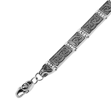 Серебряный двусторонний литой мужской браслет 