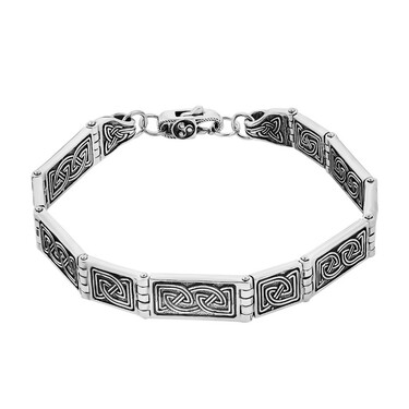 Серебряный двусторонний литой мужской браслет 