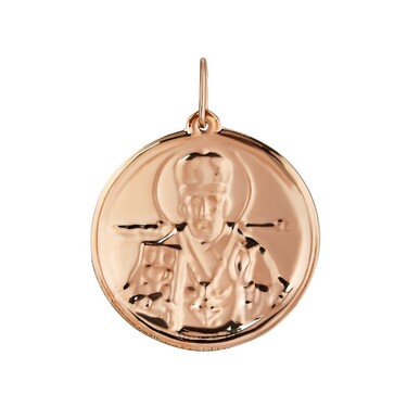 Серебряная подвеска икона Св. Николай Чудотворец,золочение