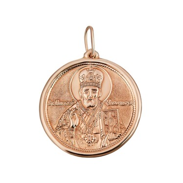Серебряная подвеска икона Св. Николай Чудотворец,золочение
