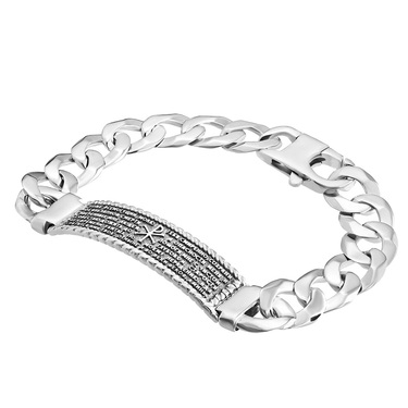 Серебряный браслет, вставка 