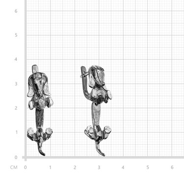 Серебряные длинные серьги Собаки / Таксы, чернение