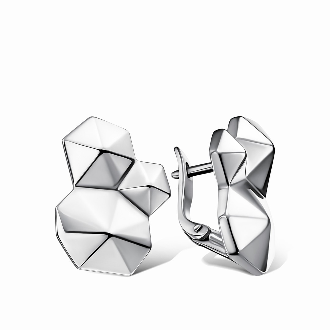 Серьги,Серебро,с вставкой Без вставок,с замком Английский,РОССИЯ