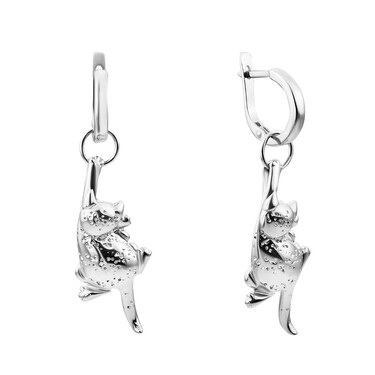 Серебряные длинные серьги с подвесками 