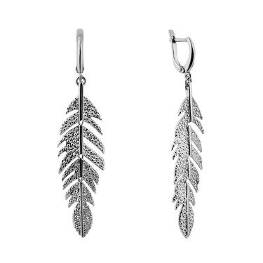 Серебряные длинные серьги с подвесками 