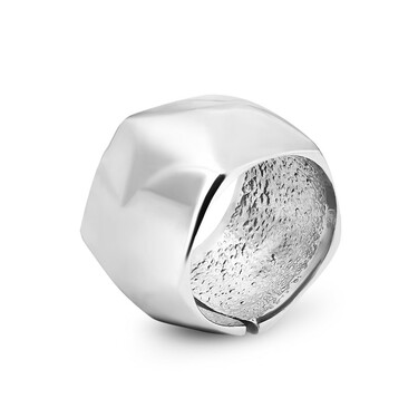 Серебряное женское кольцо с гранями Геометрия / Элементы, разъемное, родий