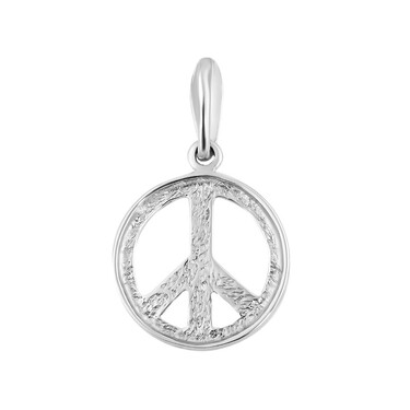 Серебряная подвеска Мир / Peace / Пацифик, родий.