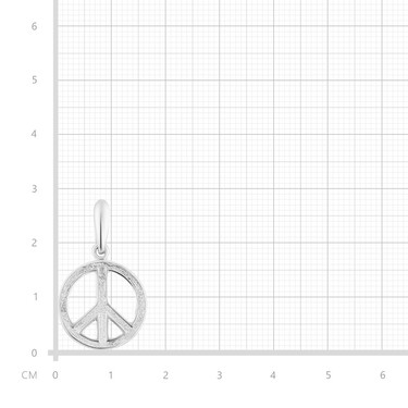 Серебряная подвеска Мир / Peace / Пацифик, родий.