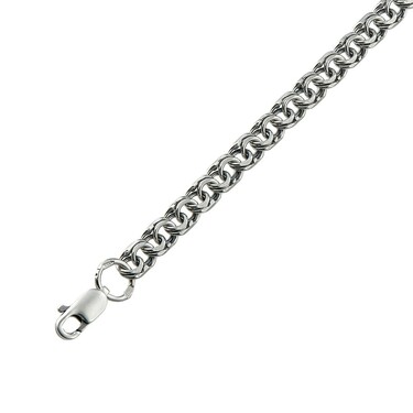 Серебряная цепь, плетение Московский Бисмарк, без покрытия, ширина 4,5 мм