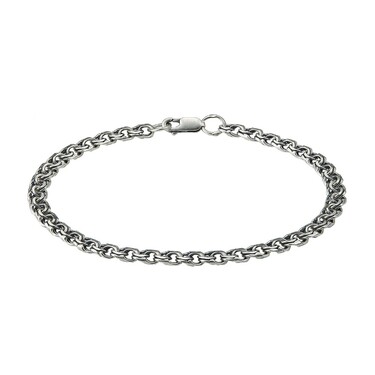 Серебряный мужской браслет, плетение Бисмарк, ширина 5,2 мм, оксидирование