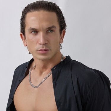 Серебряная цепь, плетение Московский Бисмарк, без покрытия, ширина 7,5 мм