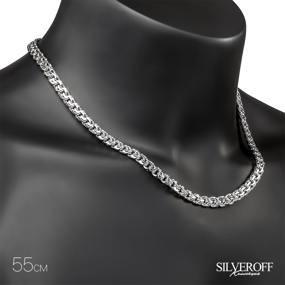 Цепочка на шею,Серебро,с замком Карабинный,РОССИЯ