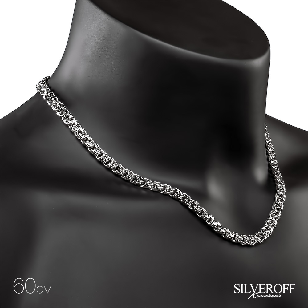 Цепочка на шею,Серебро,с замком Карабинный,РОССИЯ