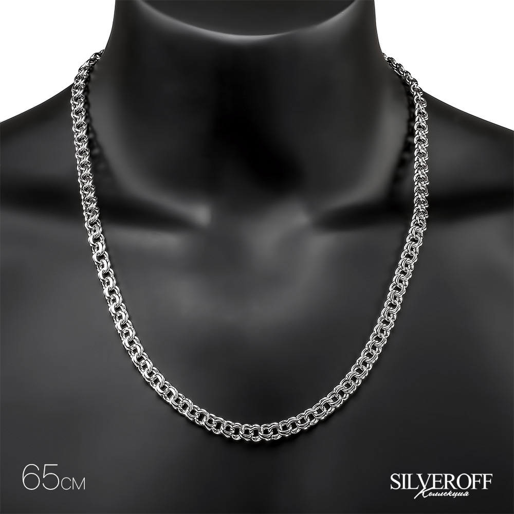 Цепочка на шею,Серебро,с замком Карабинный,РОССИЯ