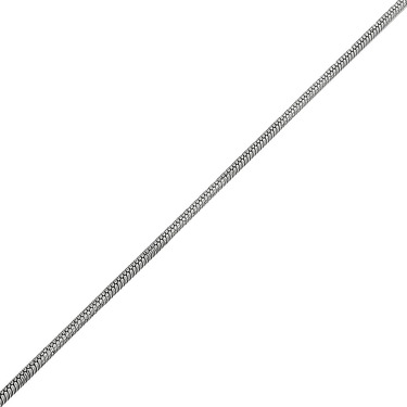 Серебряная цепочка, плетение снейк круглый с лазерной насечкой, покрытие родий, ширина 1 мм