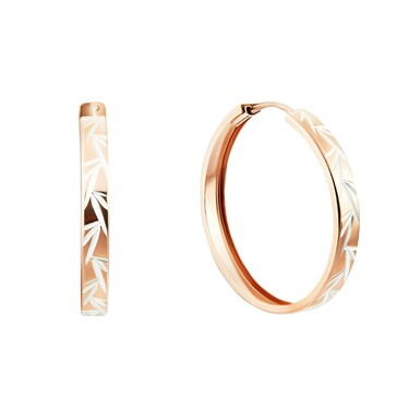 Серебряные классические серьги Кольца / Конго / Круглые с алмазной гранью, позолота, родий, 3 см