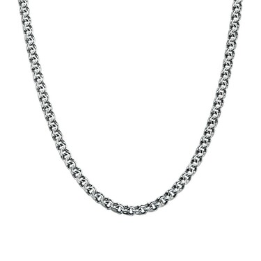 Серебряная цепь, плетение Бисмарк, ширина 2,7 мм, покрытие чернение