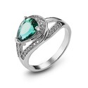 Кольцо,Серебро,с вставкой Кварц,Циркон Белая,Зеленая цвета,ГОНКОНГ