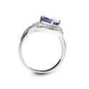 Кольцо,Серебро,с вставкой Циркон Белая,Фиолетовая цвета,ГОНКОНГ