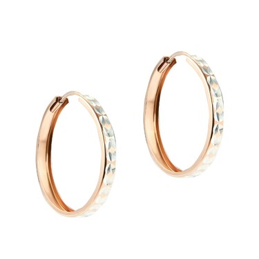 Серебряные классические серьги Кольца / Конго / Круглые с алмазной гранью, позолота, родий, 3 см